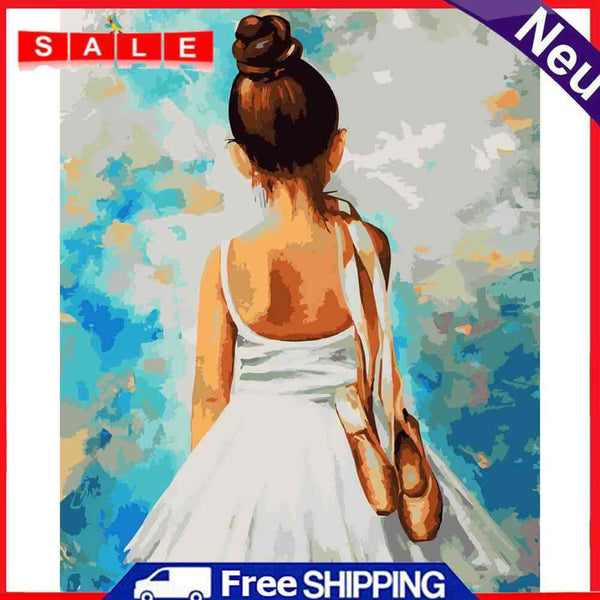 Ballet Girl Partial Oil Paint By Numbers DIY Canvas Wall Art Picture Home Crafts