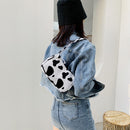 Fashion Women Animal Printing Canvas Shoulder Underarm Bag Handbags (Cow)