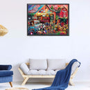 5D DIY Diamond Painting Kits Market Shops Full Round Drill Wall Decor Art Cra