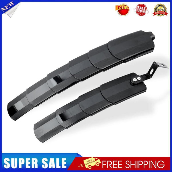 2pcs Mountain Road Bike Mudguard Wings Telescopic Front Rear Fenders Black