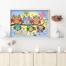 Diamond Painted 5D DIY Cartoon owl Partial Special Rhinestone Set Newly