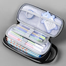 Multi-layer Canvas Pencil Pouch Holder Organizer Washable with Double Zippers