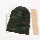 Casual Green Bonnet Hip-hop Camouflage Knitted Beanie Hat Warm Winter Cap