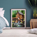River House Full Round Drill Mosaic Art Picture Rhinestone 5D Diamond Paintin
