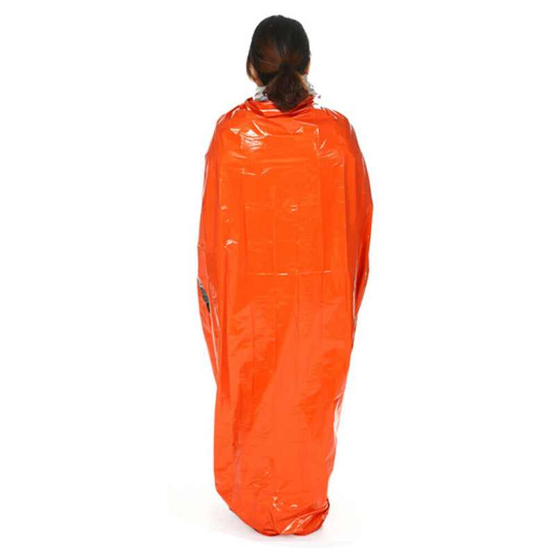 Outdoor Emergency Sleeping Bag Survival Sleep Pouch with Whistle (Orange) Newly