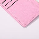 Women Retro Leather Coin Purse Zipper Litchi Pattern Men Card Holder (Pink)