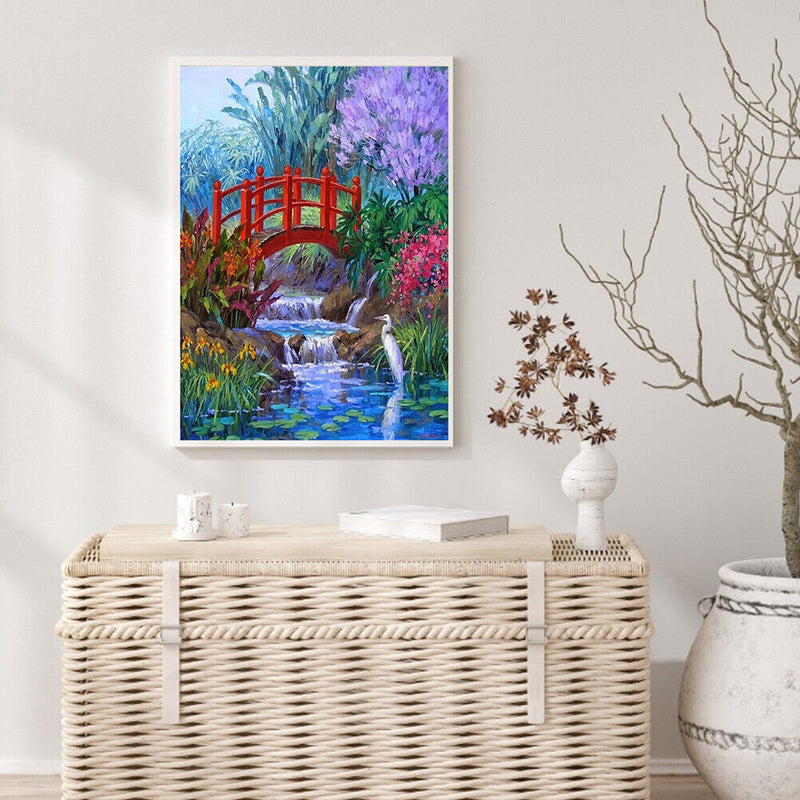 Country Bridge Oil Paint By Numbers Kits Canvas Picture DIY Wall Art Craft Decor
