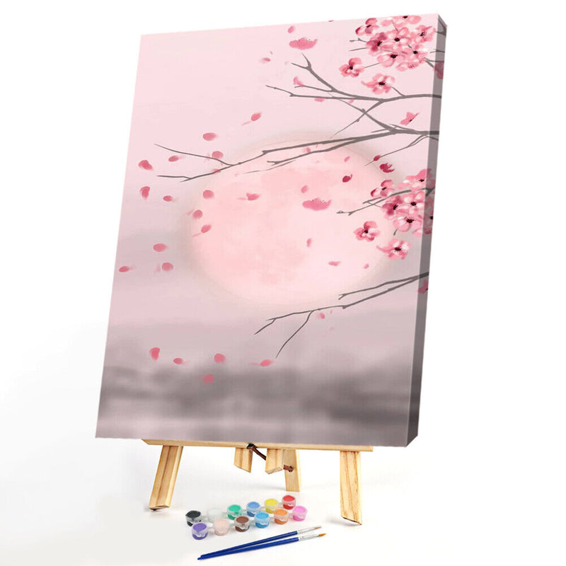 Blooming Apricot Flower Coloring Picture Oil Paint By Numbers DIY No Frame Gi