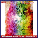 5D Kit Rhinestone Pictures DIY Colorful Cat Full Round Drill Diamond Painting