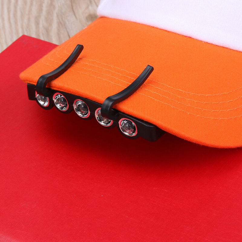 5 LED LED Cap Light Headlamp Flashlight Head Cap Hat Clip On Night Fishing