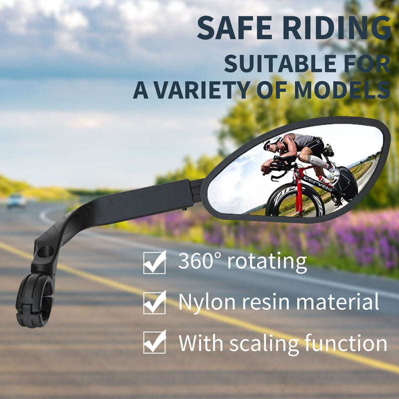 Bike Mirror - MTB Road Bicycle Safe Rear View Mirrors for Handlebar (Left) Newly