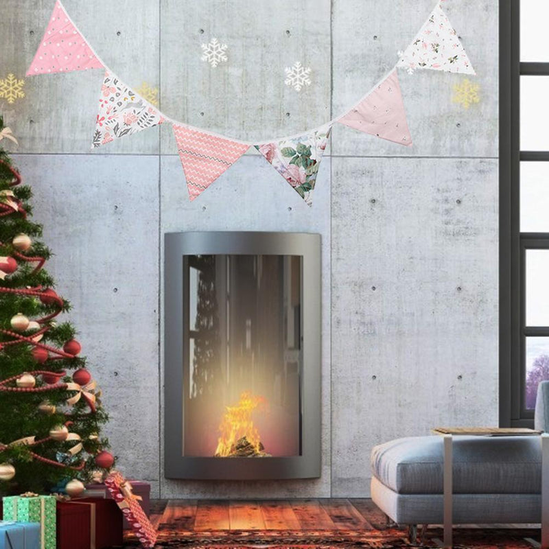 12 Flags 3.2m Cotton Fabric Banners Pennant Bunting Triangular Flags Party