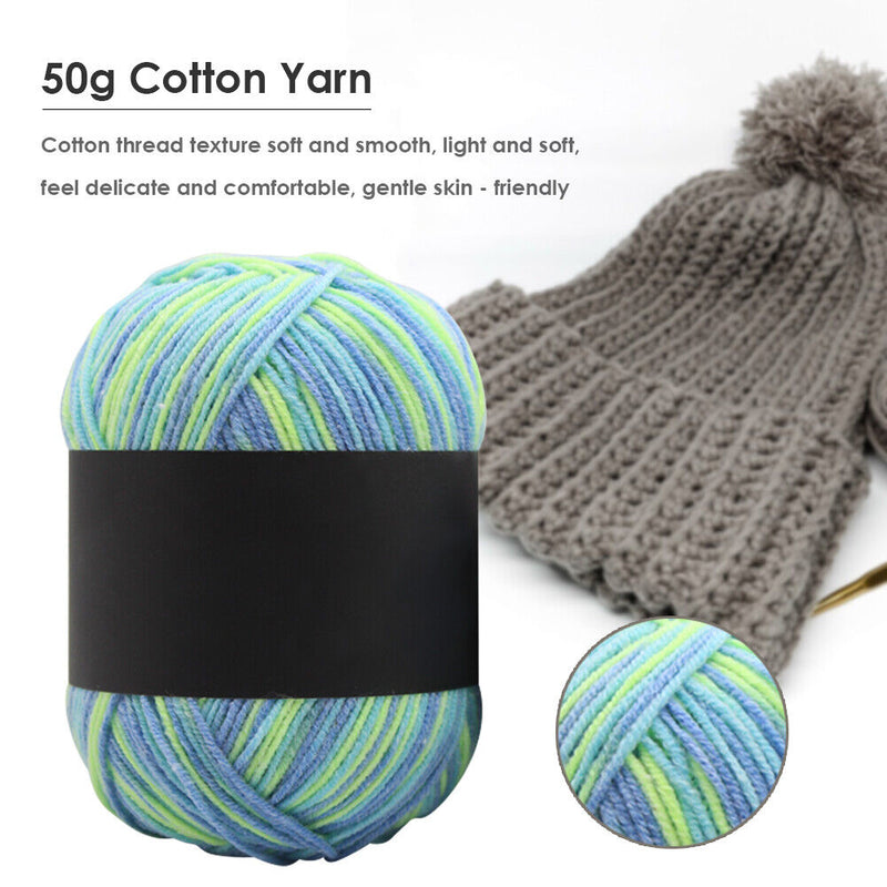 Gradient Color Milk Cotton Yarn Scarf Sweater Crochet Knitting Yarn (V) Newly