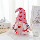 Bow Love Dwarf Ornaments Faceless Rudolph Valentines Xmas Wedding Decor (B)