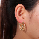color Jewelry Wedding Party Hollow Chain Round Earrings Hoop Earrings Geometric