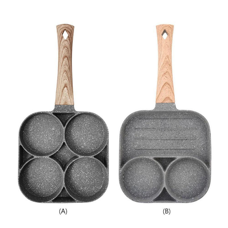 Frying Omelet Pan Non-stick Egg Steak Ham Pancake Breakfast Maker (2 Holes)