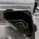 Steel Triangular Sink Strainer Kitchen Fruit Vegetable Drain Rack (Black)