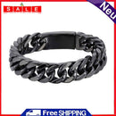 Fashion Chain Bracelet Punk Men Circle Bangles Streetwear Jewelry (Black)