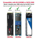 M2 SSD Case Enclosure Disk Box M.2 to USB 3.1 Adapter (C-A Cable)(Black)