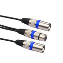 30cm XLR Cable 3Pin Female Jack to Dual 2 Male Audio Cable for Microphone M
