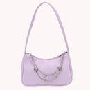 Women Butterfly Chain PU Shoulder Underarm Bags Fashion Solid Color Handbags