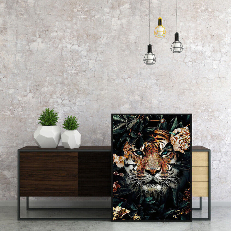 Hand Painted on Canvas DIY Cat Family Oil Paint By Numbers Drawing Kit Ornaments