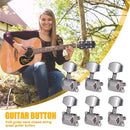6pcs String Tuning Pegs Semiclosed Machine Heads for Folk Guitar (Right) Newly