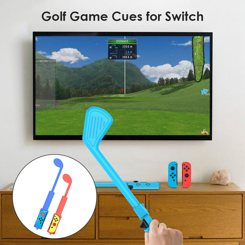 2pcs Retractable Golf Club for Nintend Switch Controller Adapter (Blue+Red)