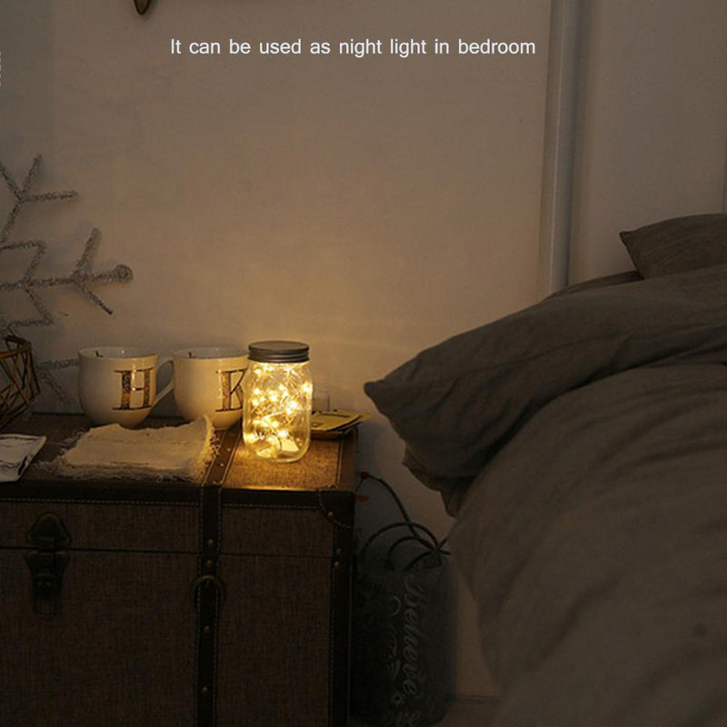 LED Solar Fairy Mason Jar Light Party Wedding Garden Decor (Warm Light 1 m)