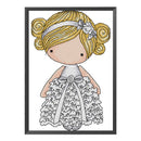 Partial Embroidery Kits White Dress Girl Cross Stitch Printed DIY 14CT Stamped