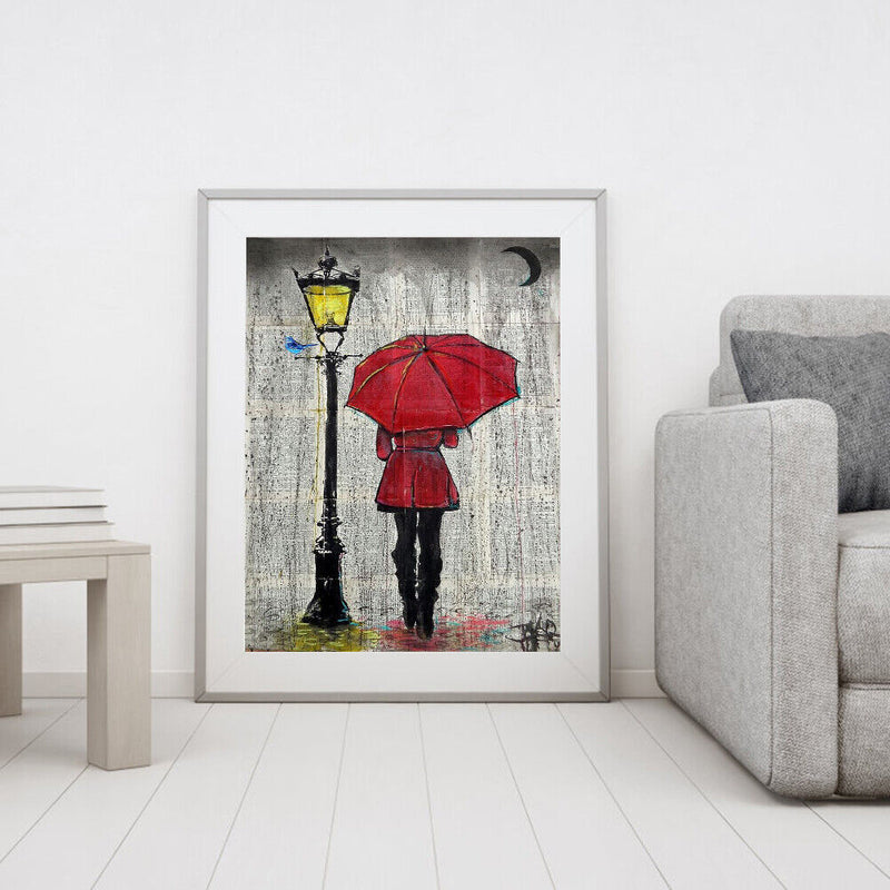 Umbrella Girl Oil Paint By Number Set DIY Coloring Drawing Hand Painted Wall Art