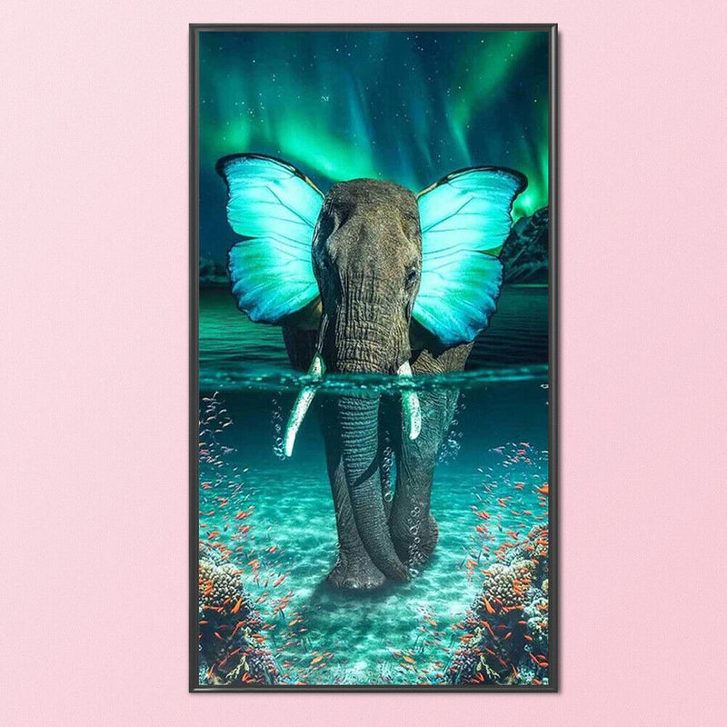 Full Cross Stitch 11CT Butterfly Elephant Handmade Cotton Thread Animal Cra