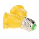 10pcs E27 to 2E27 Lamp Holder Converter Adapter Bulb Base(Yellow?
