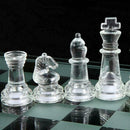 Glass Chess Set Elegant Pieces and Checker Board Game Frosted White Black Q9I7