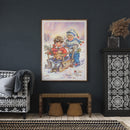 Two Kids Colouring Oil Canvas Pictures DIY Hand Painted Paint By Numbers Ki