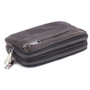 Fashion Men Solid Color Belt Wallet Casual Male Mini Cowhide Leather Fanny Pa