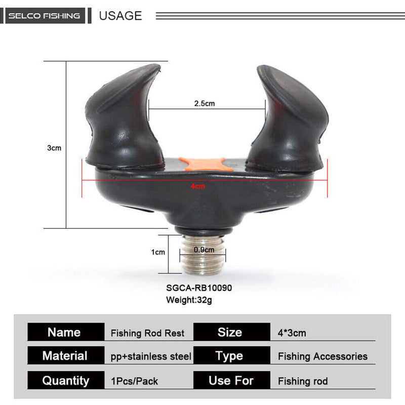 Fishing Rod Rest Butts Gripper Grips Pole Holder Stand Head Tools Black