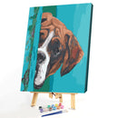Frameless Dog DIY Painting By Numbers Kit Acrylic Paint On Canvas Oil Drawing