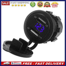 12V/24V Dual Port Car USB Charger Power Adapter with Voltage Meter (Blue)