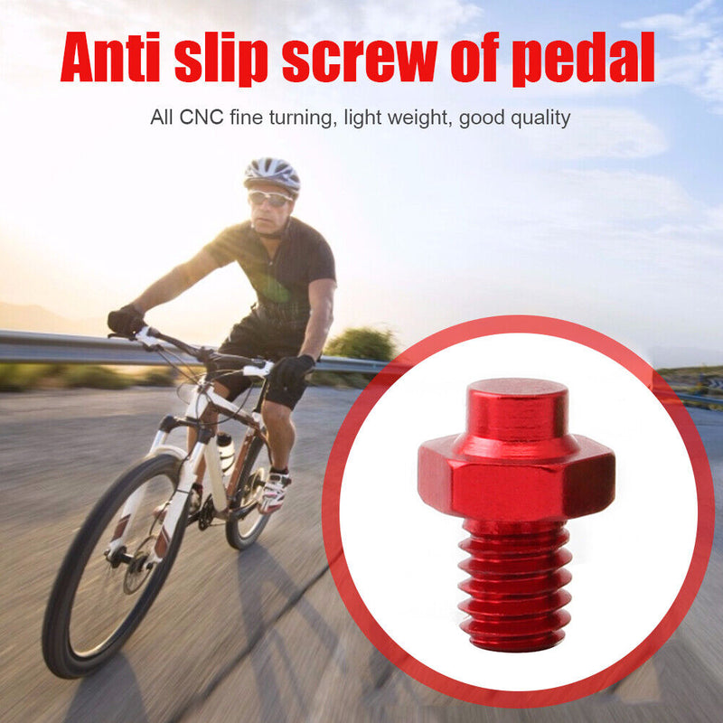 10pcs Bicycle Pedal Bolts Aluminum Alloy MTB Bike M4 Stud Pin Nail Foot Screw