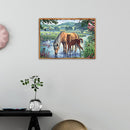 5D DIY Full Drill Diamond Painting Horse Drinking Cross Stitch Embroidery Craft