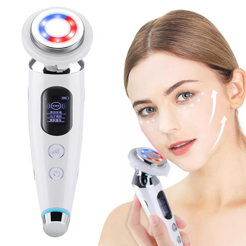 Facial Massager LED light therapy Vibration Hot Cool Treatment Skin Care.
