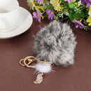 Rabbit Hair Ball Key Chain Pendant Auger Fox Handbags Accessories Gray-100183.0