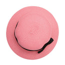 Unisex Fashion Casual Weave Sunhat Seaside Outdoor Breathable Cap (Pink)