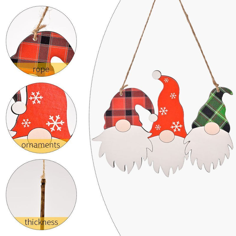 Xmas Decor Sign Gnome Door Hanger Christmas Door Decoration Hanging Sign Wood