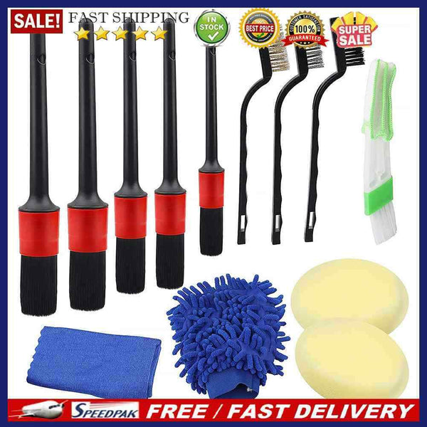 13pcs Car Automobile Detail Cleaning Brush Cleaner Air Outlet Rim Dust Remo