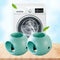 Laundry Ball Green Hard Rubber Anti Limescale Magnetic Machine E6Q3 HNICE I5B2