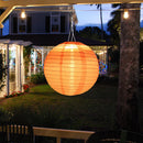 8 inch LED Round Solar Lantern Waterproof Pendant for Garden Decor (Pink) Newly