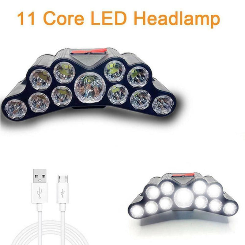 Waterproof Headlight Super Bright Head Torch 11LED CampingFishing Headlamp H4J9