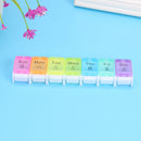 7 Day Weekly Rainbow Pill Medicine Storage Dispenser Box Tablet Button Holder
